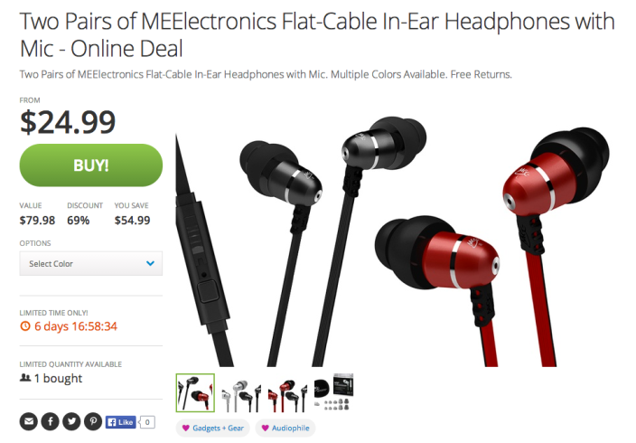 MEElectronics M9P Flat Cable In-Ear Headphones-mic-remote-sale-03