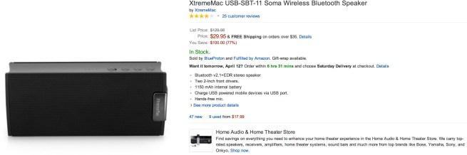 XtremeMac  Soma Wireless Bluetooth Speaker