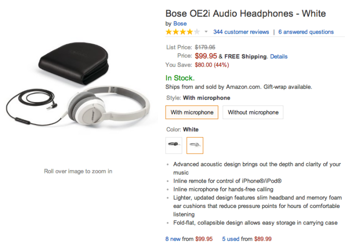 Bose OE2i Audio Headphones (in white)-sale-02