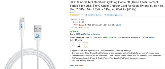 mfi certified lightning cable