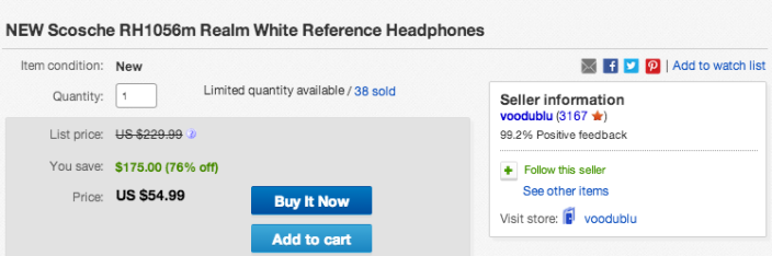 Scosche (RH1056M) over-ear reference headphones in white-sale-02