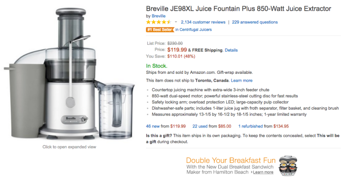 Breville Juice Fountain Plus 850-Watt Juice Extractor-JE98XL-sale-02