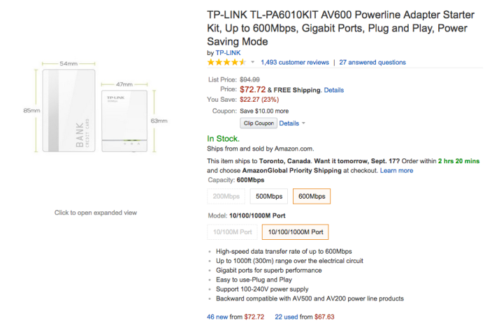 TP-LINK AV600 Powerline Adapter Starter Kit (TL-PA6010KIT)-sale-02