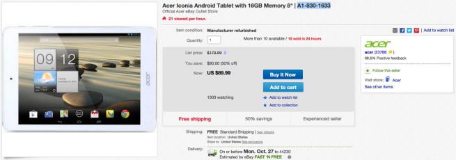 Acer Iconia Android Tablet with 16GB Memory