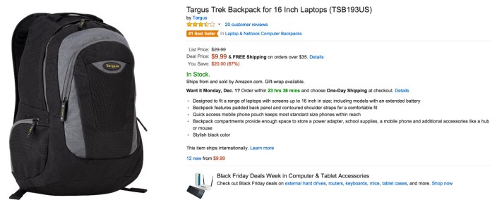 Targus Trek Backpack for 16 Inch Laptops (TSB193US)