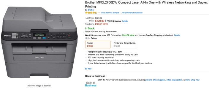 Brother MFCL2700DW Compact Laser All-In One with Wireless Networking