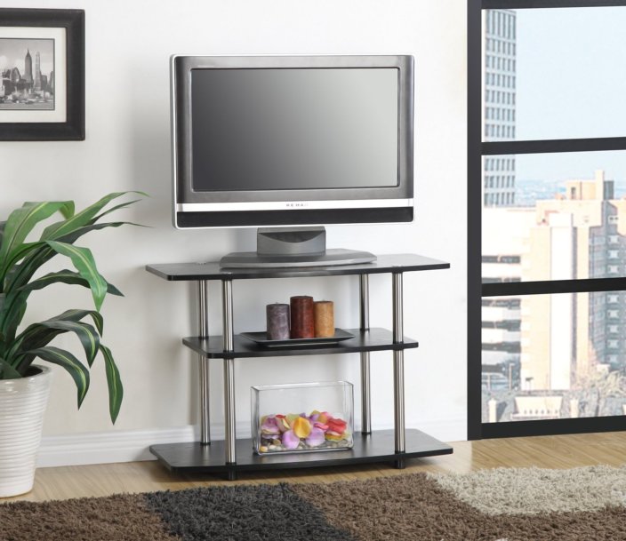 Convenience Concepts 3-Tier TV Stand in black (131020)-sale-01