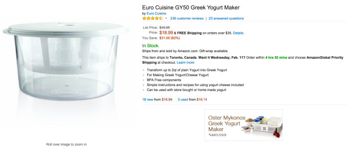 Euro Cuisine Greek Yogurt Maker (GY50)-sale-02