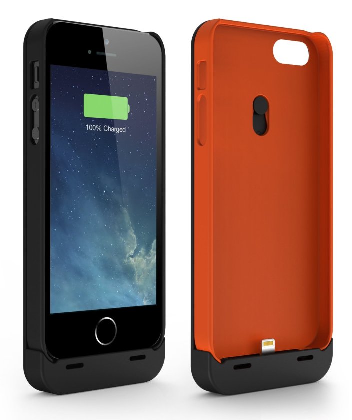 Jackery® Leaf Premium iPhone 5S Charger Case Power Bank for iPhone 5s and iPhone 5 (Black & Orange)