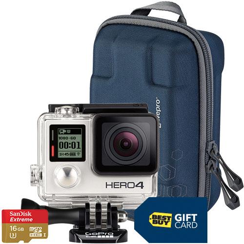 GoPro HERO4 Silver:MOTO Action Camera with Free Camera Case, 16GB Memory Card and $40 Best Buy Gift Card