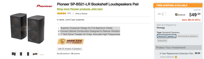 Pioneer Bookshelf Loudspeakers (pair, SP-BS21-LR)-sale-02