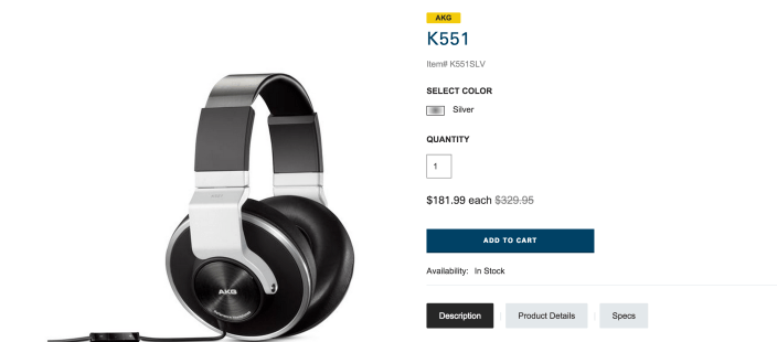 AKG K551SLV Closed-Back Reference-Class Headset with In-Line Microphone-sale-02