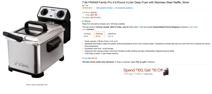 T-fal Family Pro 2.6-Pound 3-Liter Stainless Steel Deep Fryer-sale-02