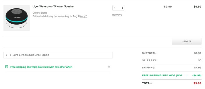 Liger shower speaker free shipping