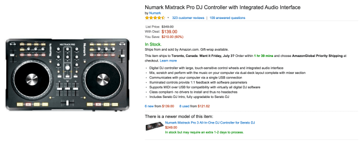 Numark Mixtrack Pro DJ Controller with an integrated audio interface-sale-02