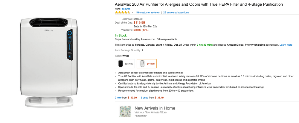 AeraMax 200 Air Purifier for Allergies and Odors with True HEPA Filter and 4-Stage Purification-sale-03