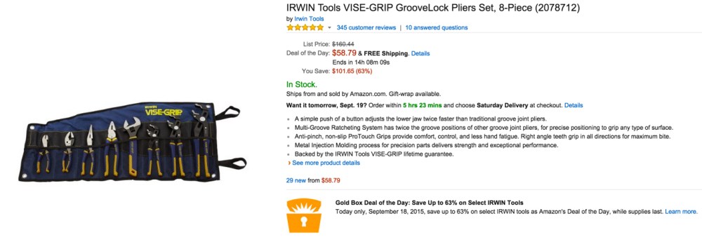 IRWIN Tools VISE-GRIP GrooveLock Pliers Set, 8-Piece (2078712)
