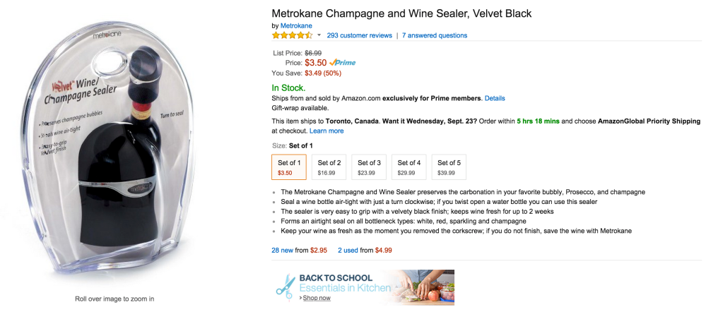 Metrokane Champagne and Wine Sealer in Velvet Black-sale-02