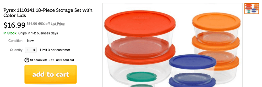 Pyrex 18pc Glass Food Storage with Multi-colored Lids (1110141)-sale-02