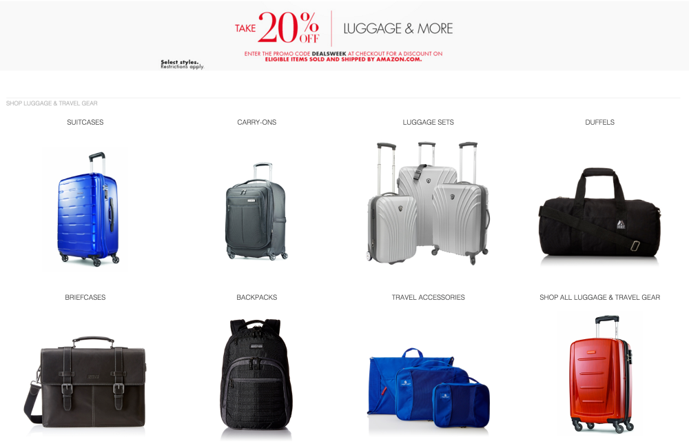 Luggage sale-Amazon