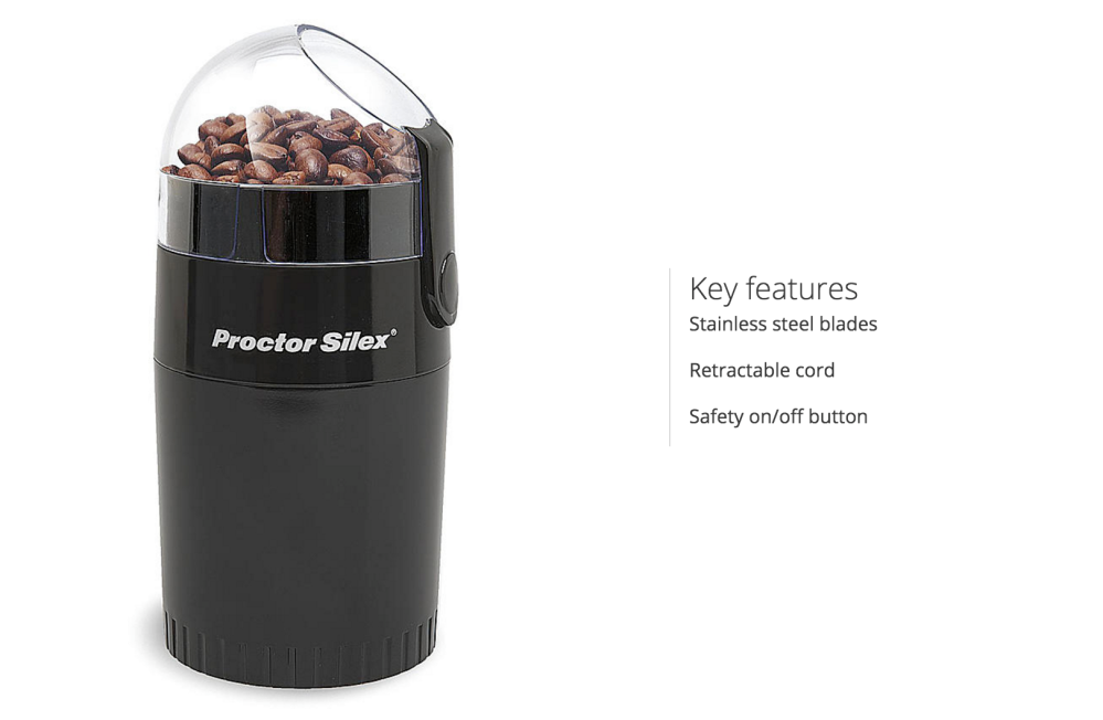 Proctor Silex Fresh Grind Coffee Grinder (E167CY)-sale-02