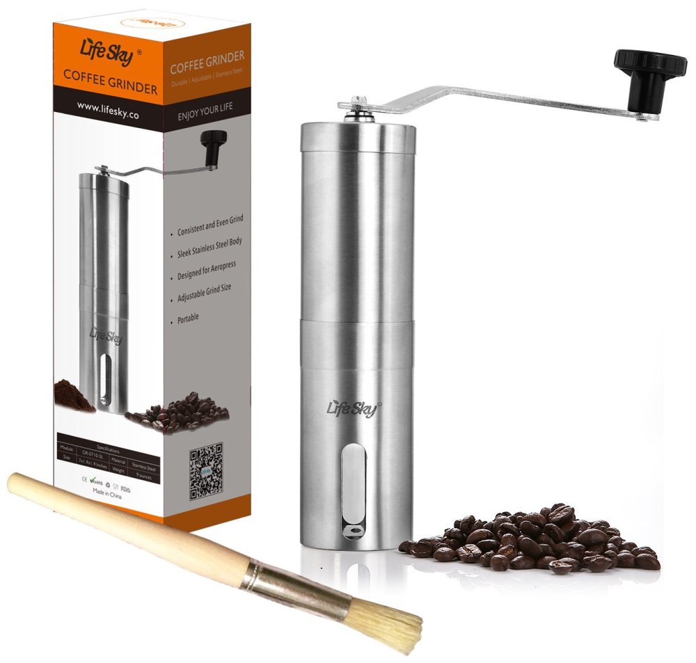 LifeSky Stainless Steel Manual Burr Coffee Grinder-sale-01
