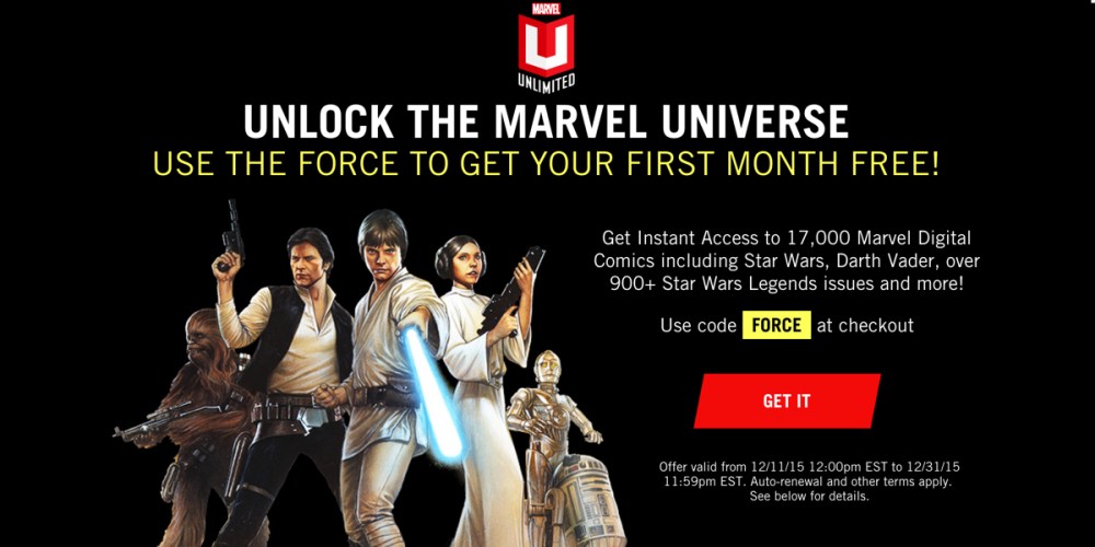 Marvel Unlimited Free for one month