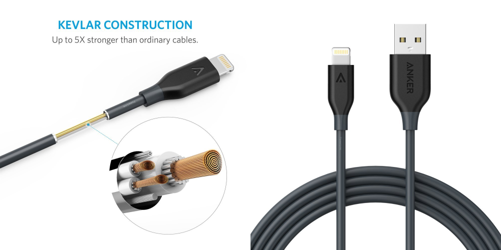 Anker PowerLine 6ft Apple MFi Certified Lightning to USB Cable