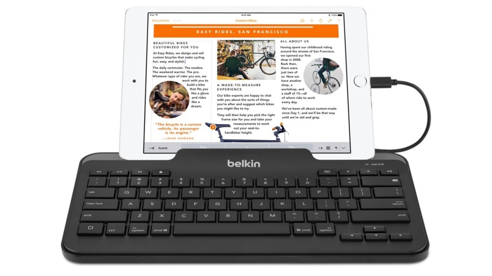 Belkin Apple MFi Certified Wired Tablet Keyboard with Stand