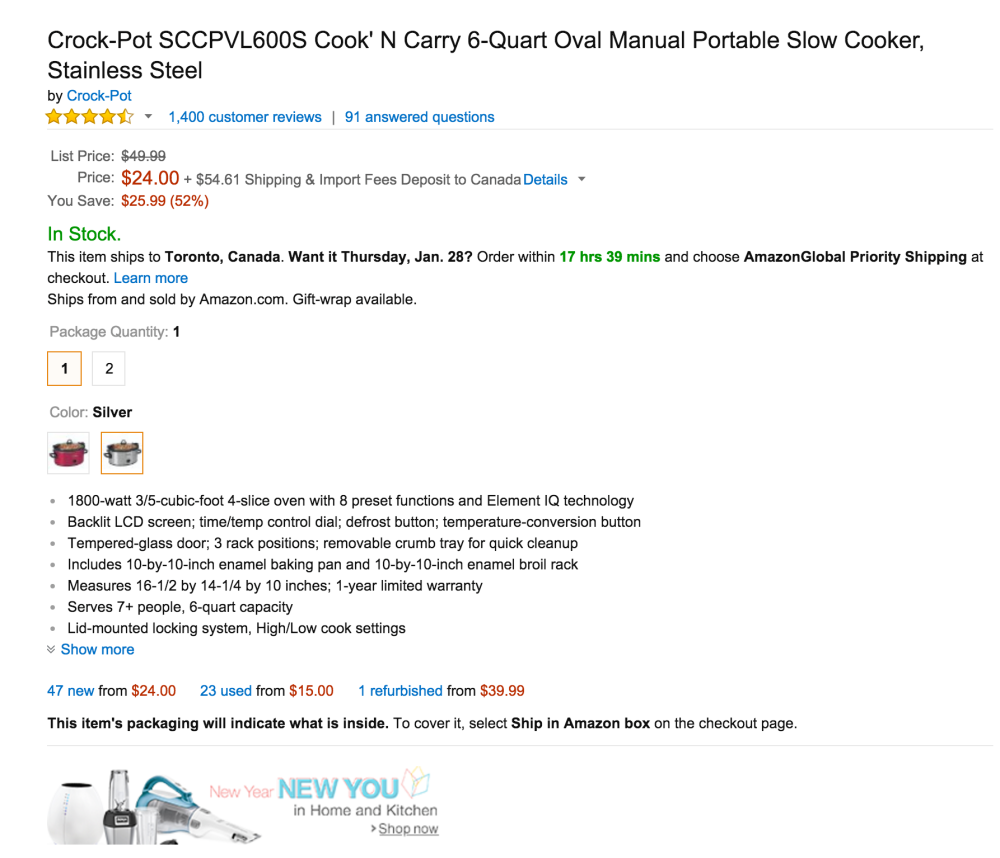 Crock-Pot Cook' N Carry 6-Quart Oval Manual Portable Slow Cooker SCCPVL600S-sale-02