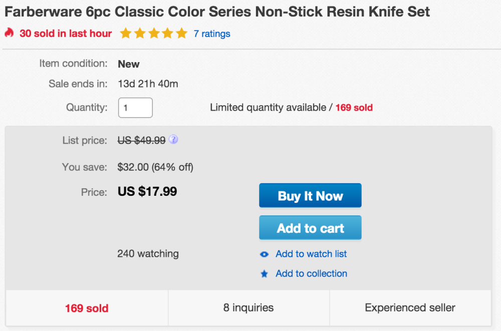 Farberware 6pc Classic Color Series Non-Stick Resin Knife Set-4