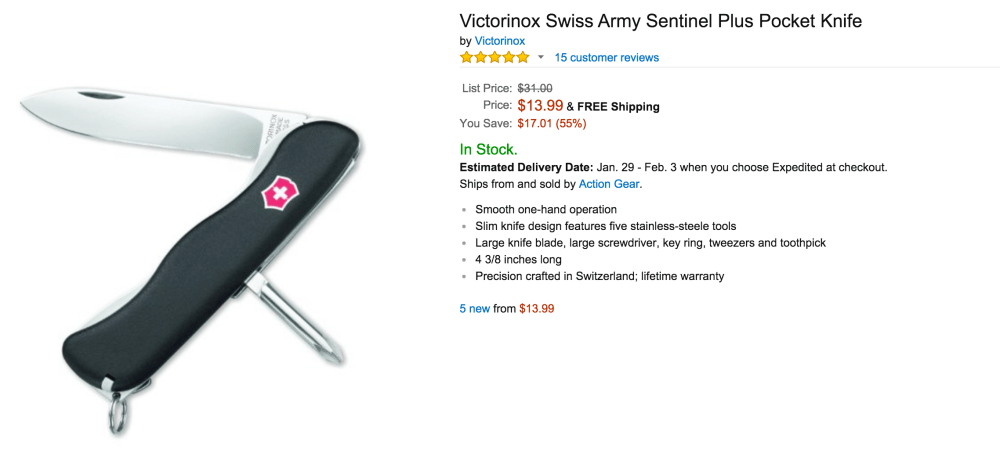 Victorinox Swiss Army Sentinel Plus Pocket Knife-3