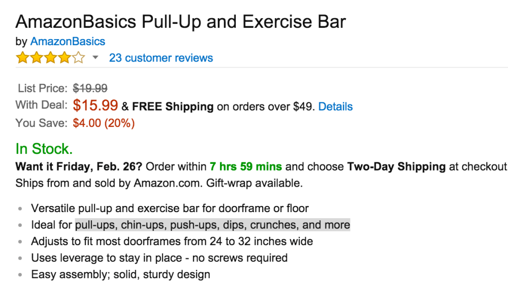 AmazonBasics Pull-Up and Exercise Bar-2