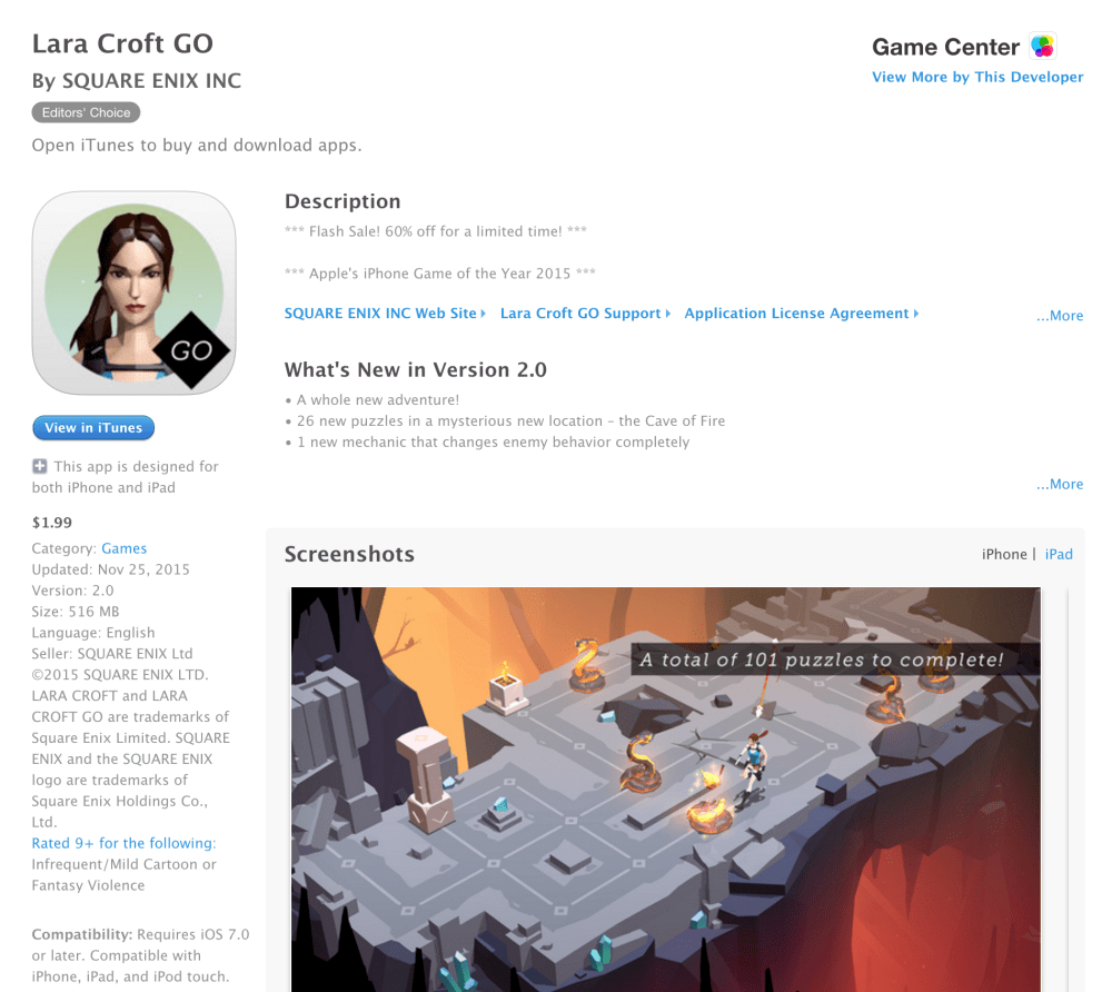 Lara Croft Go-iOS-sale-01
