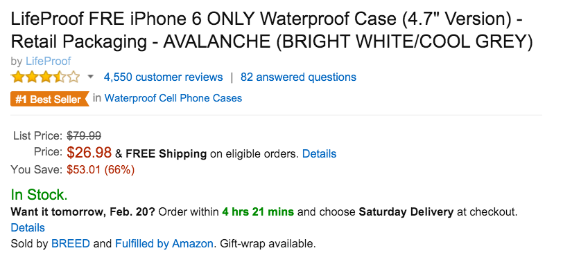 LifeProof FRE iPhone 6 ONLY Waterproof Case