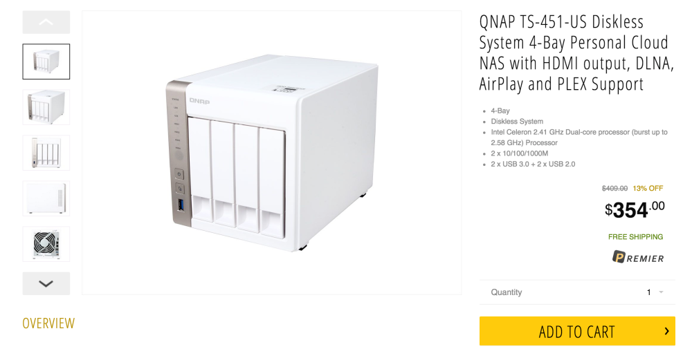 QNAP Diskless System 4-Bay Personal Cloud NAS with HDMI output, DLNA, AirPlay and PLEX Support (TS-451-US)-3
