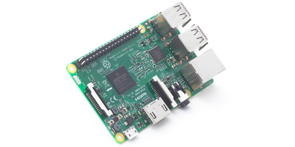 Raspberry Pi 3 shown with compatible 40-pin connector