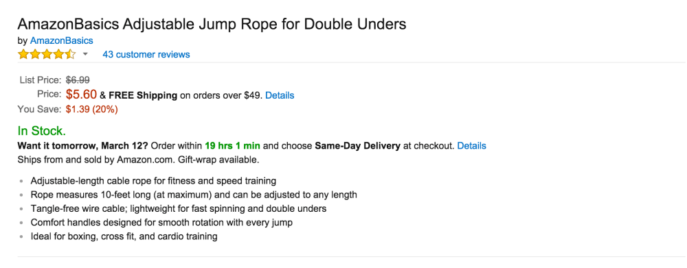 AmazonBasics Adjustable Jump Rope-2