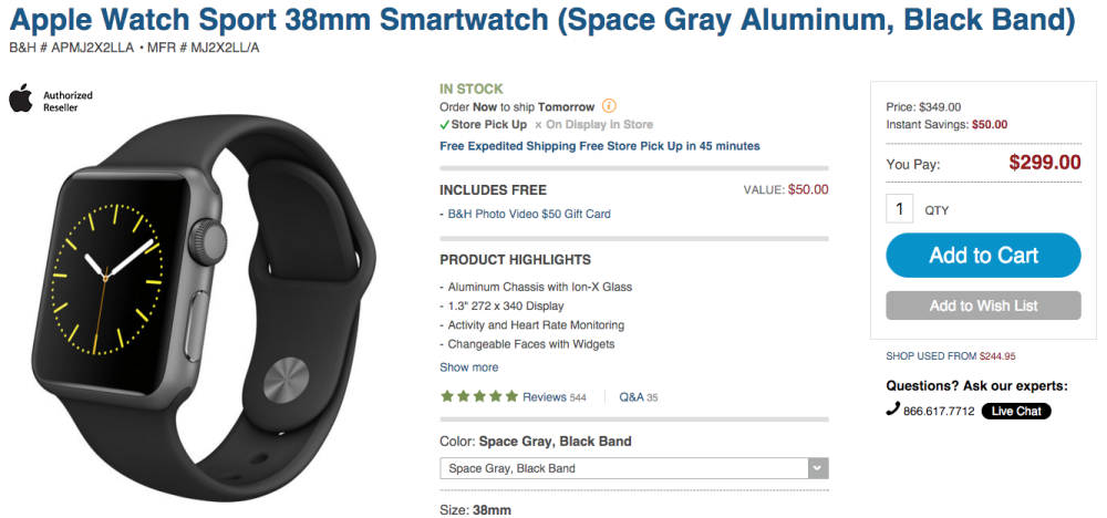 Apple Watch Sport 38mm Smartwatch