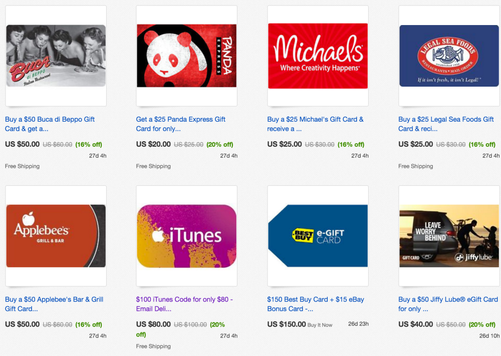 Gift card-sale-Best Buy-Applebee-more