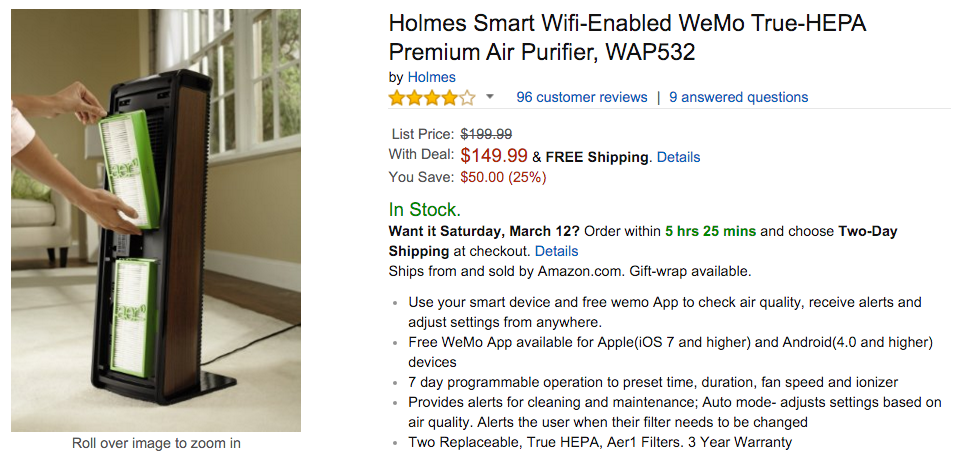 Holmes Smart Wifi-Enabled WeMo