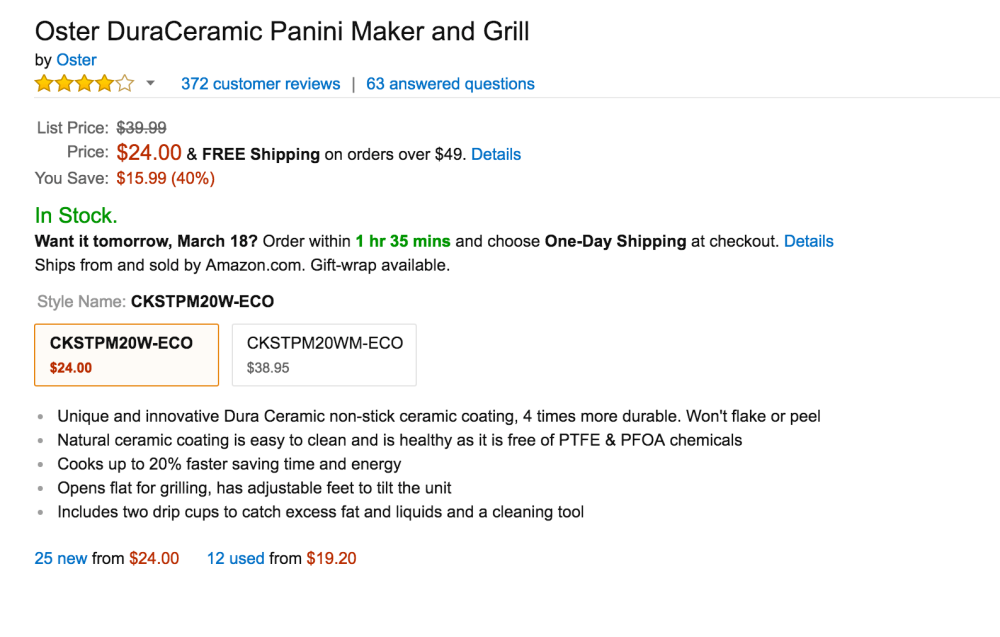 Oster DuraCeramic Panini Maker and Grill-2