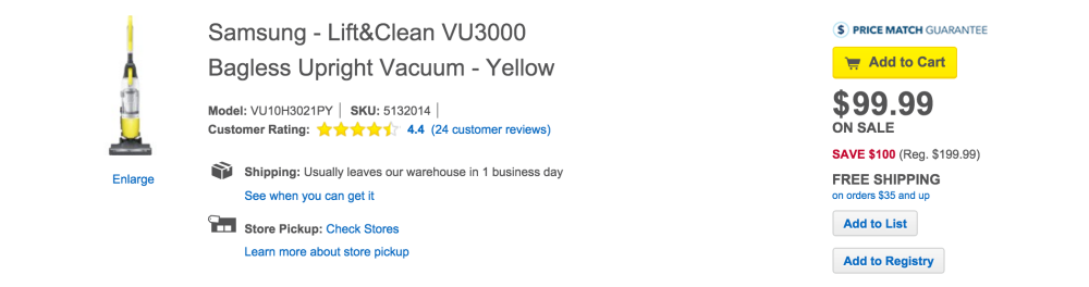Samsung - Lift&Clean VU3000 Bagless Upright Vacuum - Yellow-4
