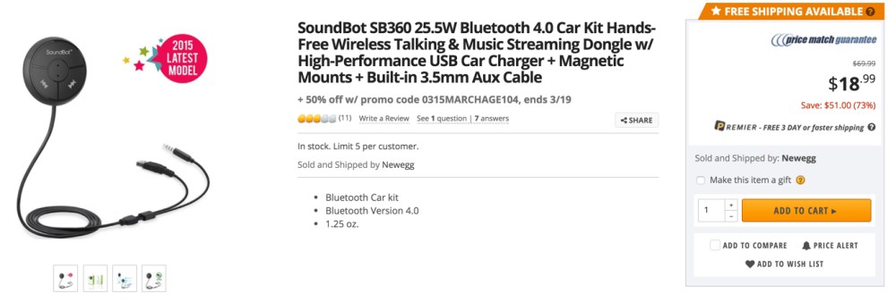 soundbot bt car adapter