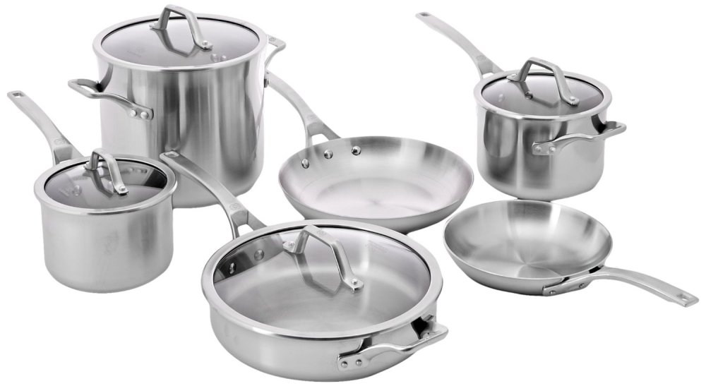 Calphalon 10-Piece AccuCore Stainless Steel Cookware Set