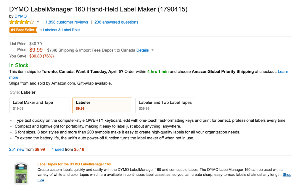 DYMO LabelManager 160 Handheld Label Maker (1790415)-2