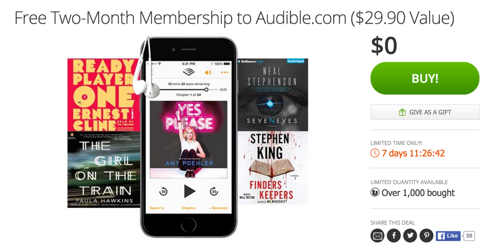 Groupon for audible