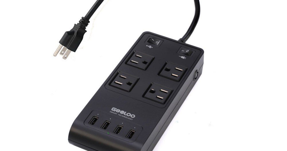 GOOLOO Portable 4-Outlet Surge Protector