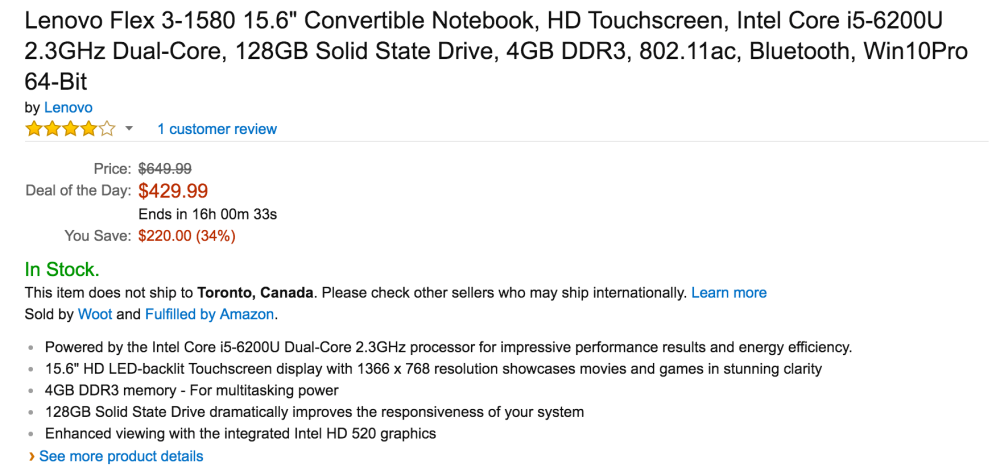 Lenovo Flex 3 15.6%22 Convertible Notebook 2.3GHz:128GB:4GB-3