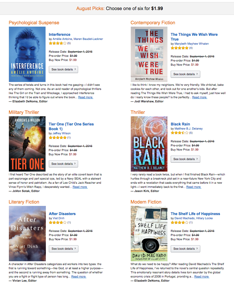 kindle first august picks